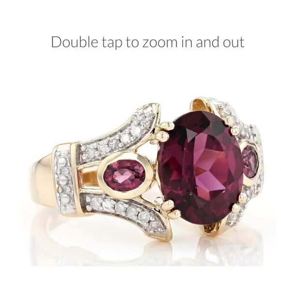 NEW 14K 4.3 gm SOLID GOLD  Raspberry  Rhodonite
Garnet White Diamond 3.2… - Picture 3 of 11